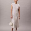 Rochie midi dreptă cu imprimeu