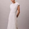 Rochie midi dreptă cu imprimeu