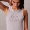 Rochie midi fără mâneci cu logo Calvin Klein Rochie midi fără mâneci cu logo Calvin Klein