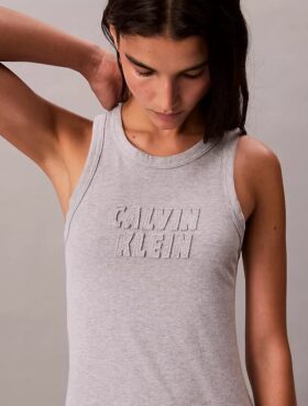 Rochie midi fără mâneci cu logo Calvin Klein