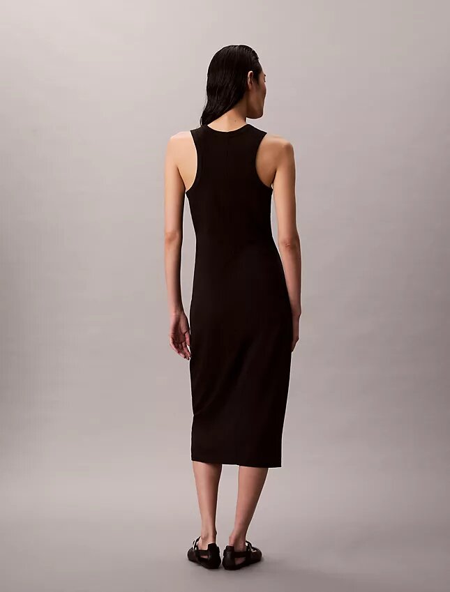 Rochie midi fără mâneci cu logo Calvin Klein Rochie midi fără mâneci cu logo Calvin Klein