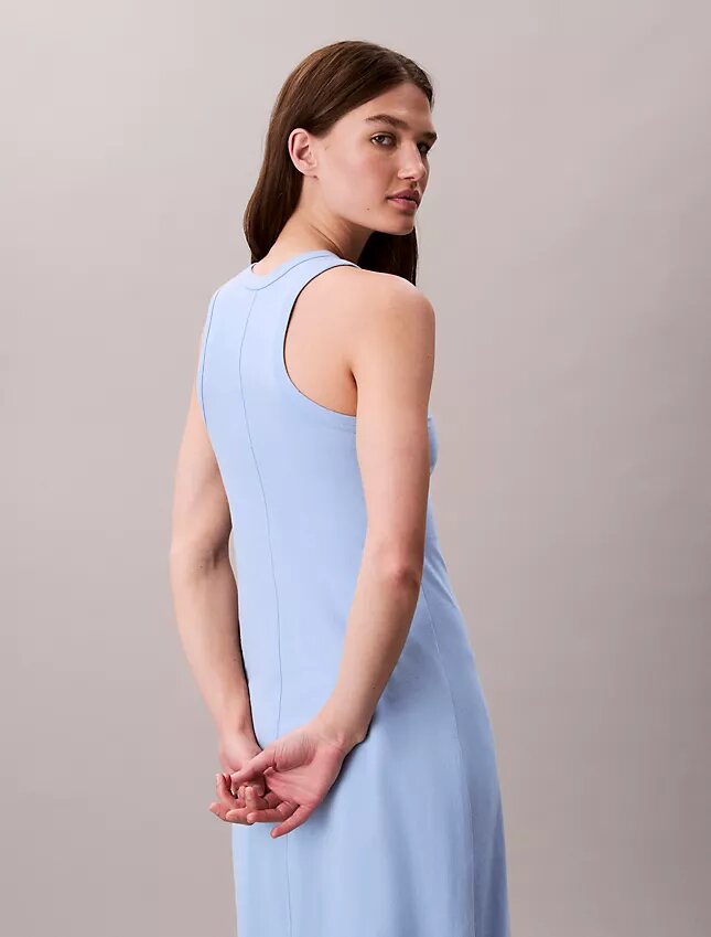 Rochie midi fără mâneci cu logo Calvin Klein Rochie midi fără mâneci cu logo Calvin Klein