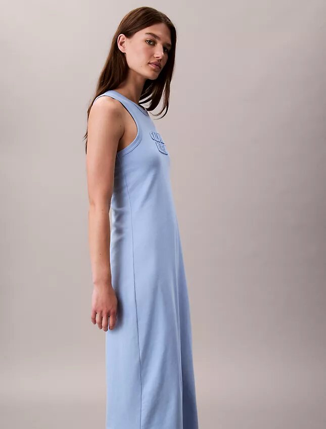 Rochie midi fără mâneci cu logo Calvin Klein Rochie midi fără mâneci cu logo Calvin Klein
