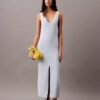 Rochie midi fără mâneci cu nervuri bouclé Rochie midi fără mâneci cu nervuri bouclé
