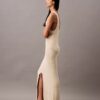 Rochie midi fără mâneci cu nervuri bouclé Rochie midi fără mâneci cu nervuri bouclé