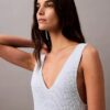 Rochie midi fără mâneci cu nervuri bouclé Rochie midi fără mâneci cu nervuri bouclé