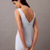 Rochie midi fără mâneci cu nervuri bouclé Rochie midi fără mâneci cu nervuri bouclé