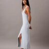 Rochie midi fără mâneci cu nervuri bouclé Rochie midi fără mâneci cu nervuri bouclé