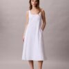 Rochie midi fără mâneci din poplin de bumbac Rochie midi fără mâneci din poplin de bumbac