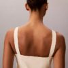 Rochie midi fără mâneci din poplin de bumbac Rochie midi fără mâneci din poplin de bumbac