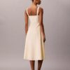 Rochie midi fără mâneci din poplin de bumbac Rochie midi fără mâneci din poplin de bumbac