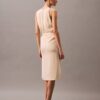 Rochie midi înfășurată cu dungi fluide Rochie midi înfășurată cu dungi fluide