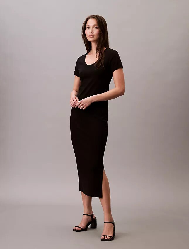 Rochie midi rafinată din bumbac Rochie midi rafinată din bumbac