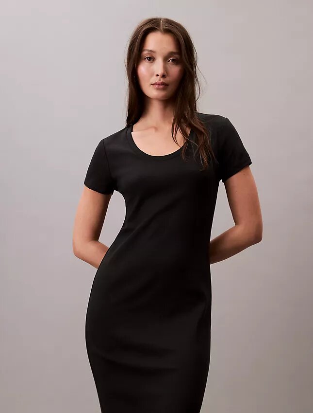 Rochie midi rafinată din bumbac Rochie midi rafinată din bumbac