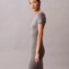 Rochie midi slim, elastică, în culori uni Rochie midi slim, elastică, în culori uni