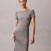 Rochie midi slim, elastică, în culori uni Rochie midi slim, elastică, în culori uni