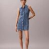 Rochie mini cu cusături din denim Rochie mini cu cusături din denim