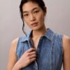 Rochie mini cu cusături din denim Rochie mini cu cusături din denim