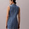 Rochie mini cu cusături din denim Rochie mini cu cusături din denim