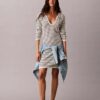 Rochie mini cu dungi și nervuri Rochie mini cu dungi și nervuri