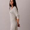 Rochie mini cu dungi și nervuri Rochie mini cu dungi și nervuri
