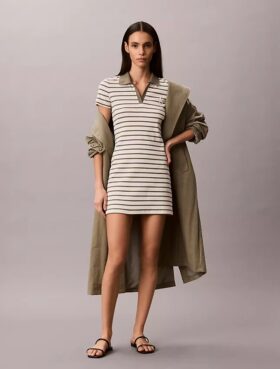 Rochie mini cu dungi și nervuri Monologo