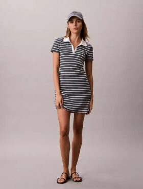 Rochie mini cu dungi și nervuri Monologo