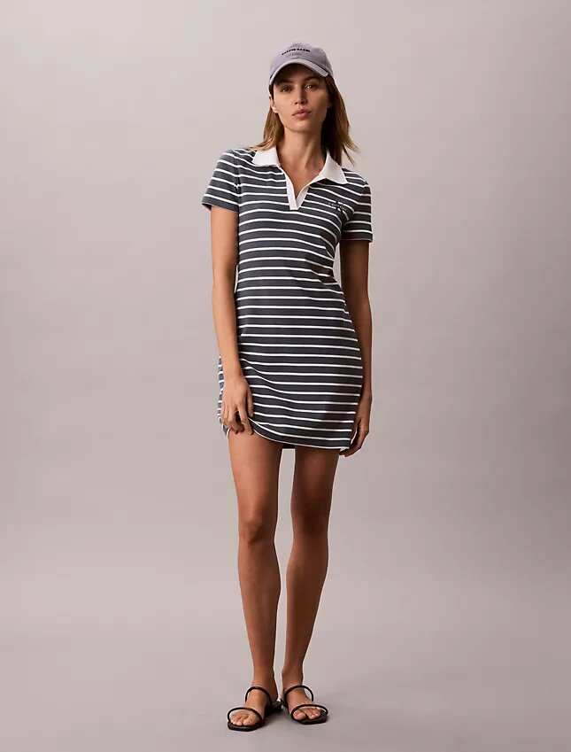 Rochie mini cu dungi și nervuri Monologo Rochie mini cu dungi și nervuri Monologo
