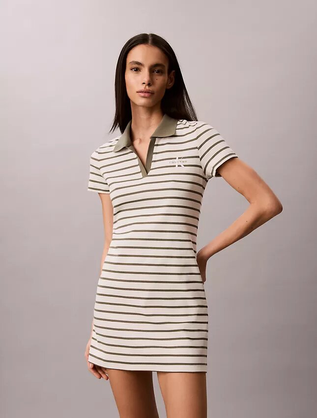 Rochie mini cu dungi și nervuri Monologo Rochie mini cu dungi și nervuri Monologo
