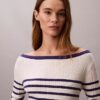 Rochie mini cu dungi, mâneci lungi și nervuri Rochie mini cu dungi, mâneci lungi și nervuri