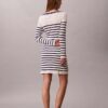 Rochie mini cu dungi, mâneci lungi și nervuri Rochie mini cu dungi, mâneci lungi și nervuri