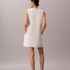 Rochie mini cu guler în V din tricot interlock Rochie mini cu guler în V din tricot interlock