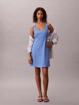 Rochie mini din amestec de in