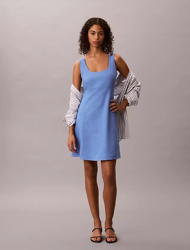 Rochie mini din amestec de in Rochie mini din amestec de in
