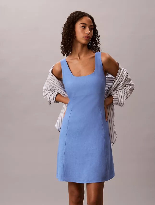 Rochie mini din amestec de in Rochie mini din amestec de in