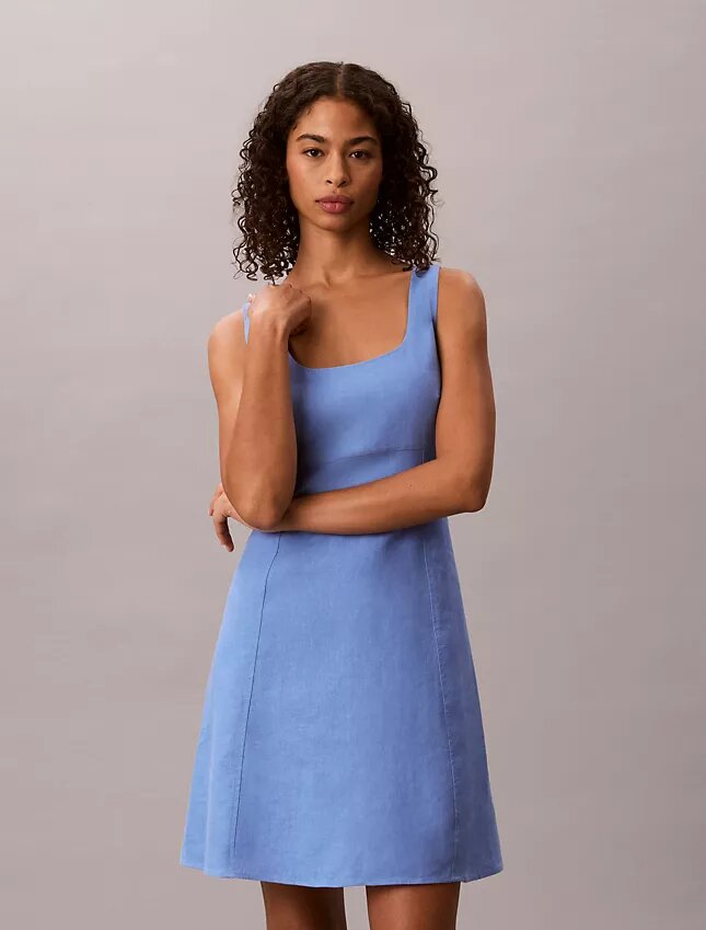 Rochie mini din amestec de in Rochie mini din amestec de in