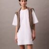 Rochie mini din bumbac, croială lejeră Rochie mini din bumbac, croială lejeră