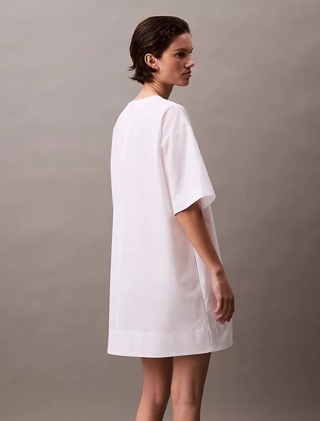 Rochie mini din bumbac, croială lejeră Rochie mini din bumbac, croială lejeră