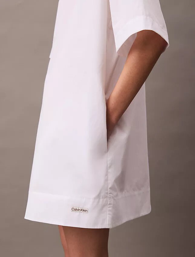 Rochie mini din bumbac, croială lejeră Rochie mini din bumbac, croială lejeră