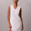 Rochie mini din bumbac cu decolteu în V