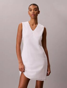 Rochie mini din bumbac cu decolteu în V