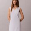 Rochie mini din bumbac cu decolteu în V Rochie mini din bumbac cu decolteu în V