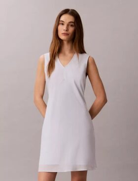 Rochie mini din bumbac cu decolteu în V