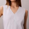Rochie mini din bumbac cu decolteu în V Rochie mini din bumbac cu decolteu în V