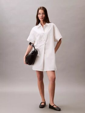 Rochie mini din bumbac twill