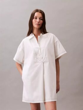 Rochie mini din bumbac twill