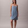 Rochie mini din denim cu bretele Rochie mini din denim cu bretele