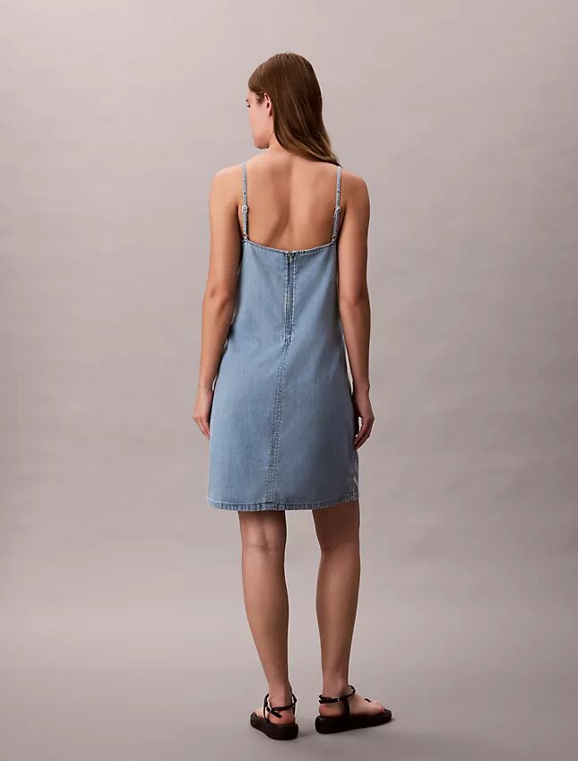Rochie mini din denim cu bretele Rochie mini din denim cu bretele