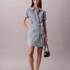 Rochie mini din denim cu curele Rochie mini din denim cu curele