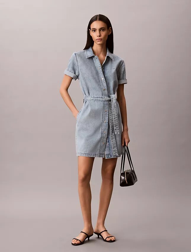 Rochie mini din denim cu curele Rochie mini din denim cu curele